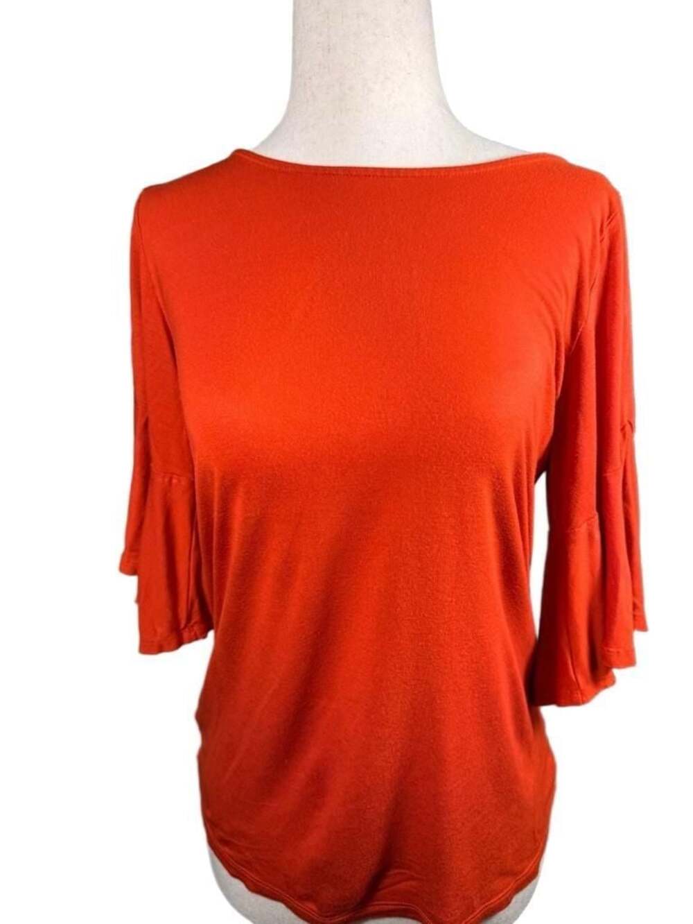 Loft Women's Bell Sleeve 3/4-Sleeve Crew Neck Blouse h1307